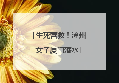 生死营救！漳州一女子厦门落水